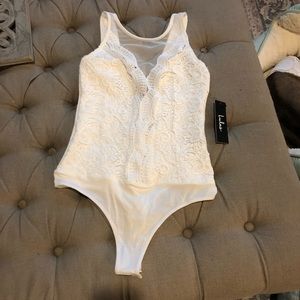 Lulus White lace bodysuit